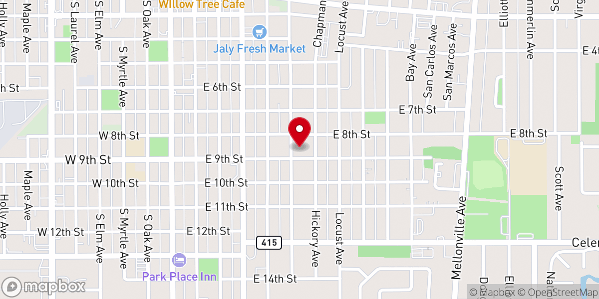 Map showing location of St Paul Baptist Church