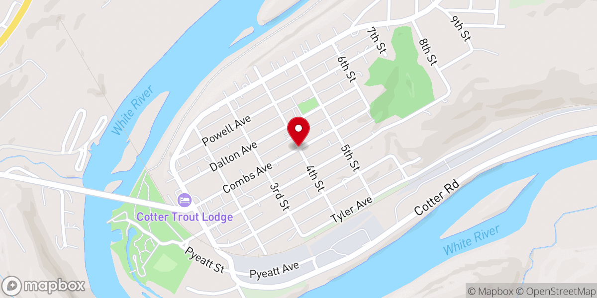 Map showing location of Cotter