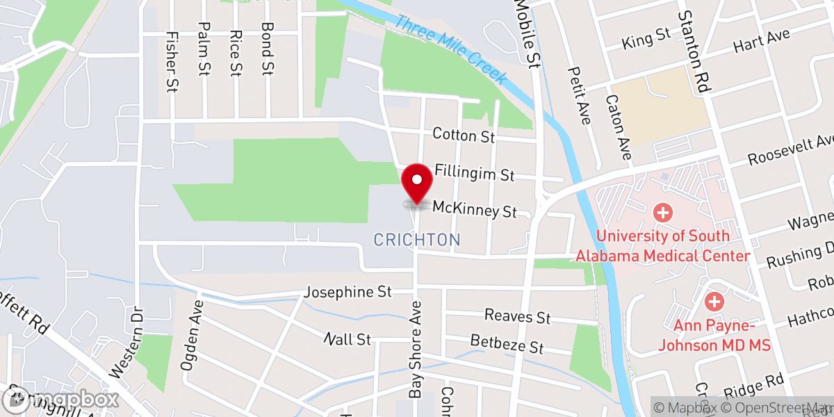 Map showing location of Hubbard Memorial Methodist Church