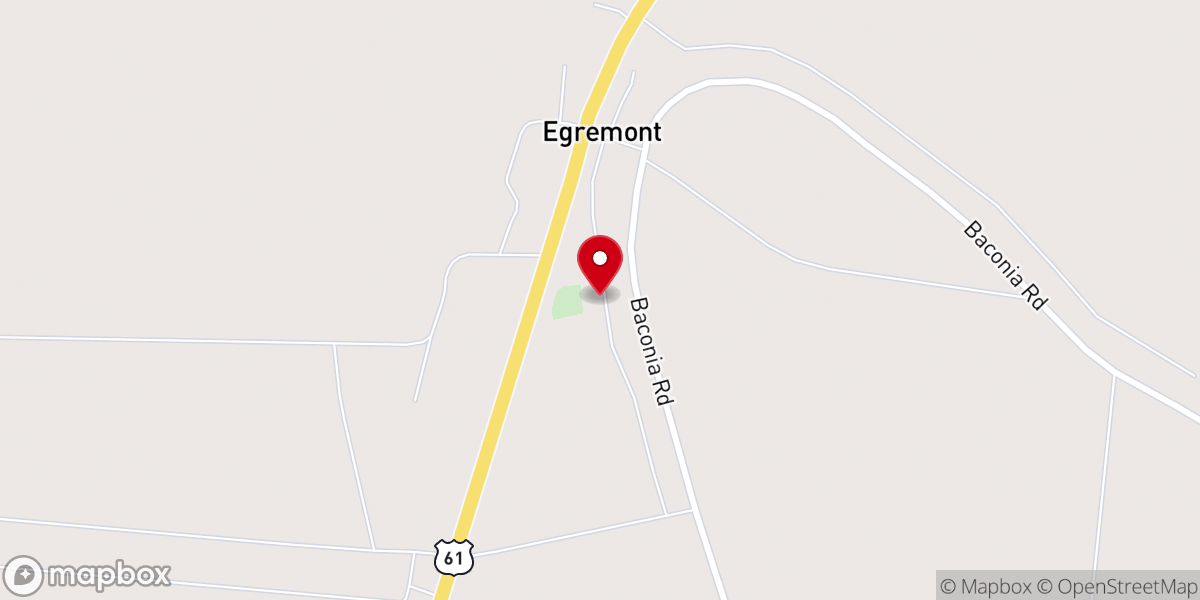 Map showing location of Mt Ollie M.B. Church