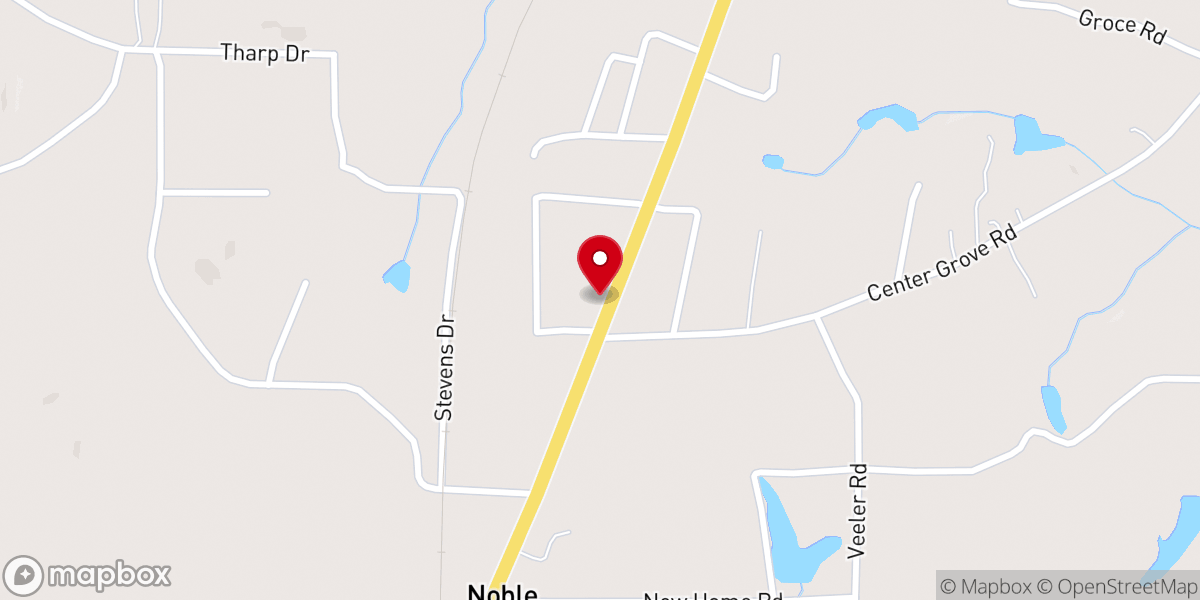 Map showing location of Noble Church of Christ