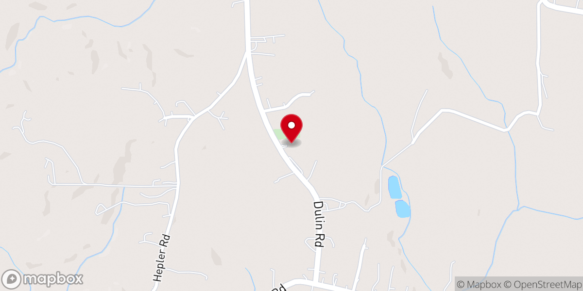 Map showing location of Dulin United Methodist Church