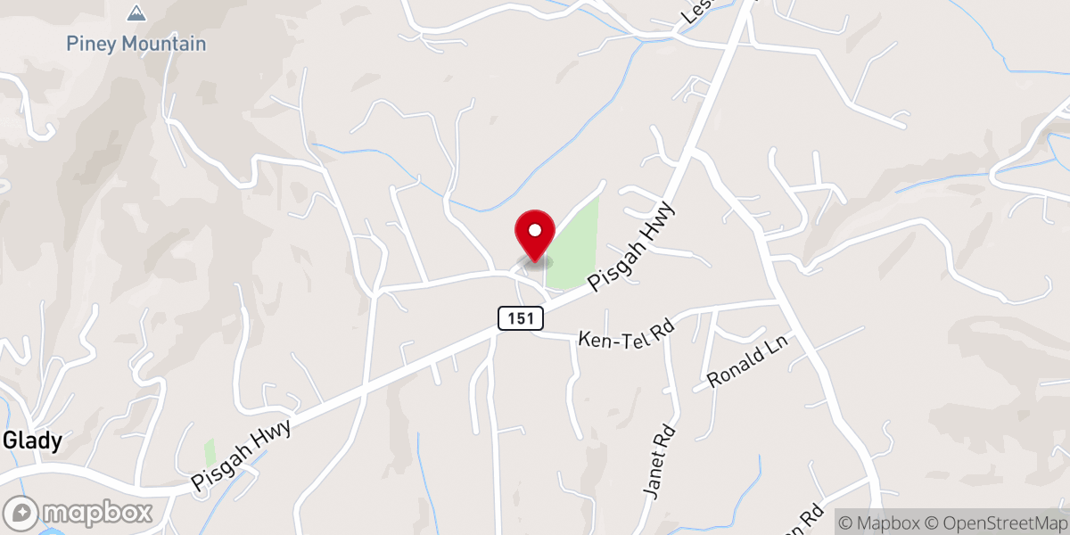 Map showing location of Piney Mountain United Methodist Church