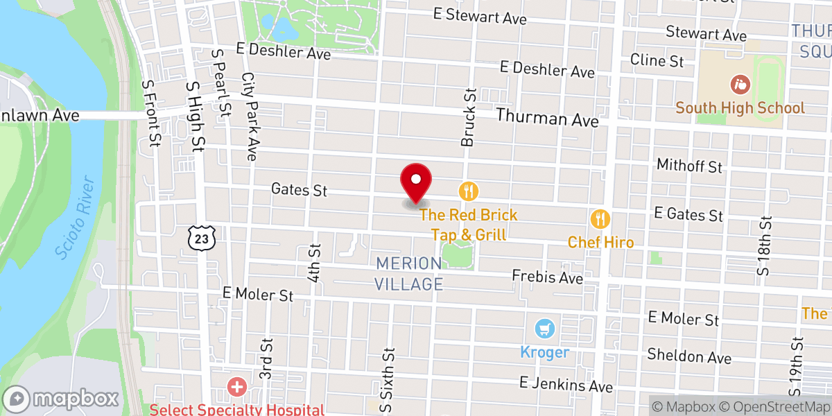 Map showing location of St. Paul United Church of Christ