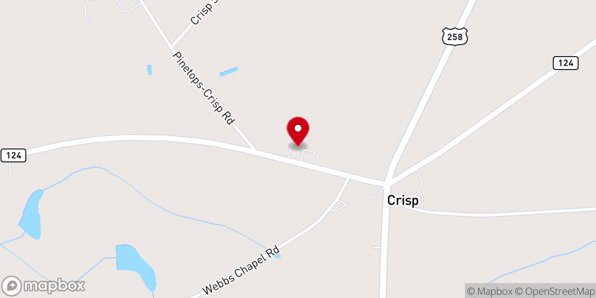 Map showing location of Eagles Baptist Church