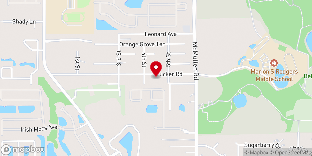 Map showing location of Eglise Chretienne de Tampa