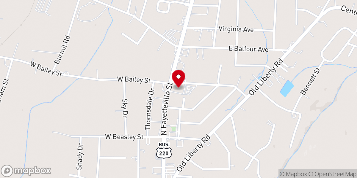 Map showing location of Balfour Baptist Church