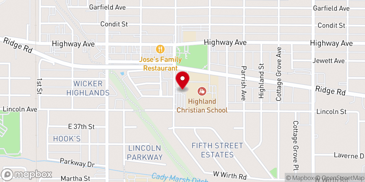 Map showing location of New Life Christian Reformed Church