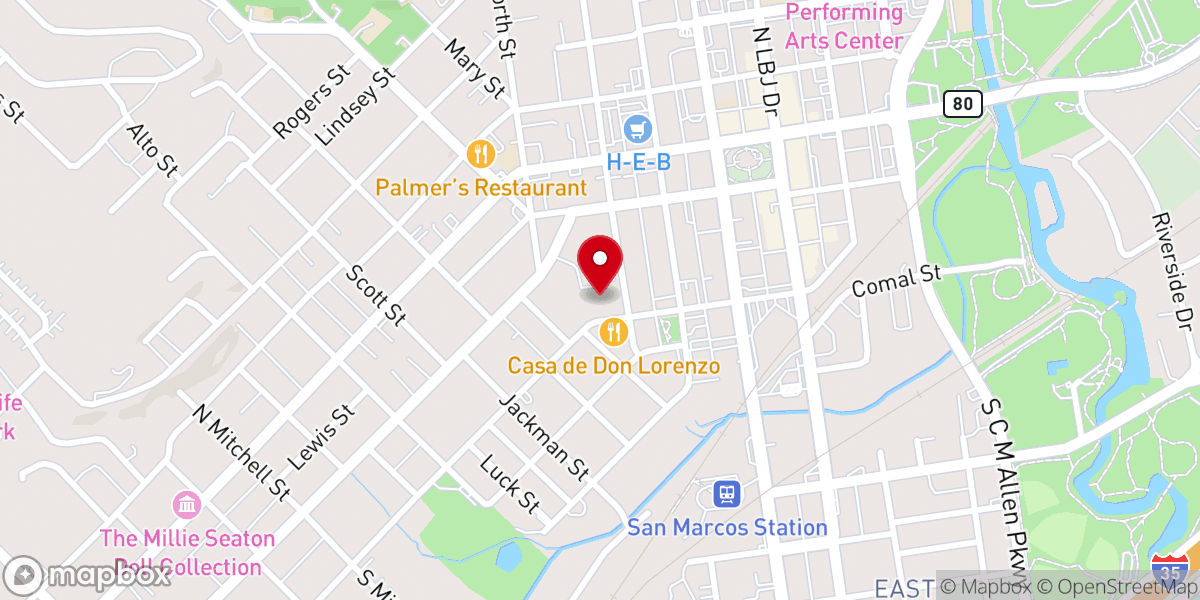 Map showing location of Victory Chapel