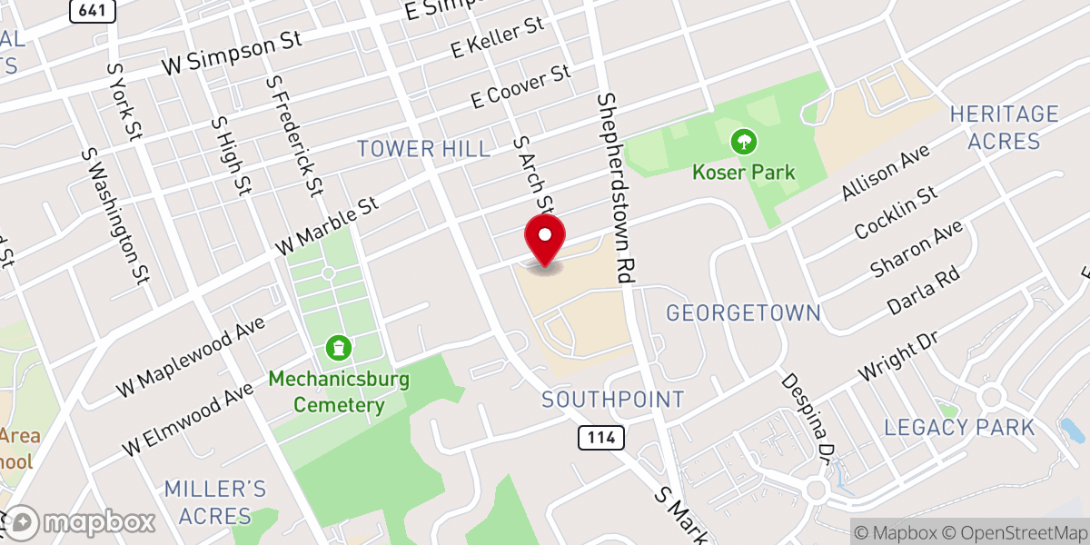 Map showing location of Redeeming Grace Church
