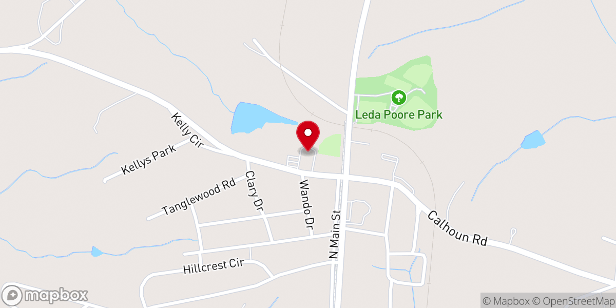 Map showing location of Belton Pentecostal Holiness Church
