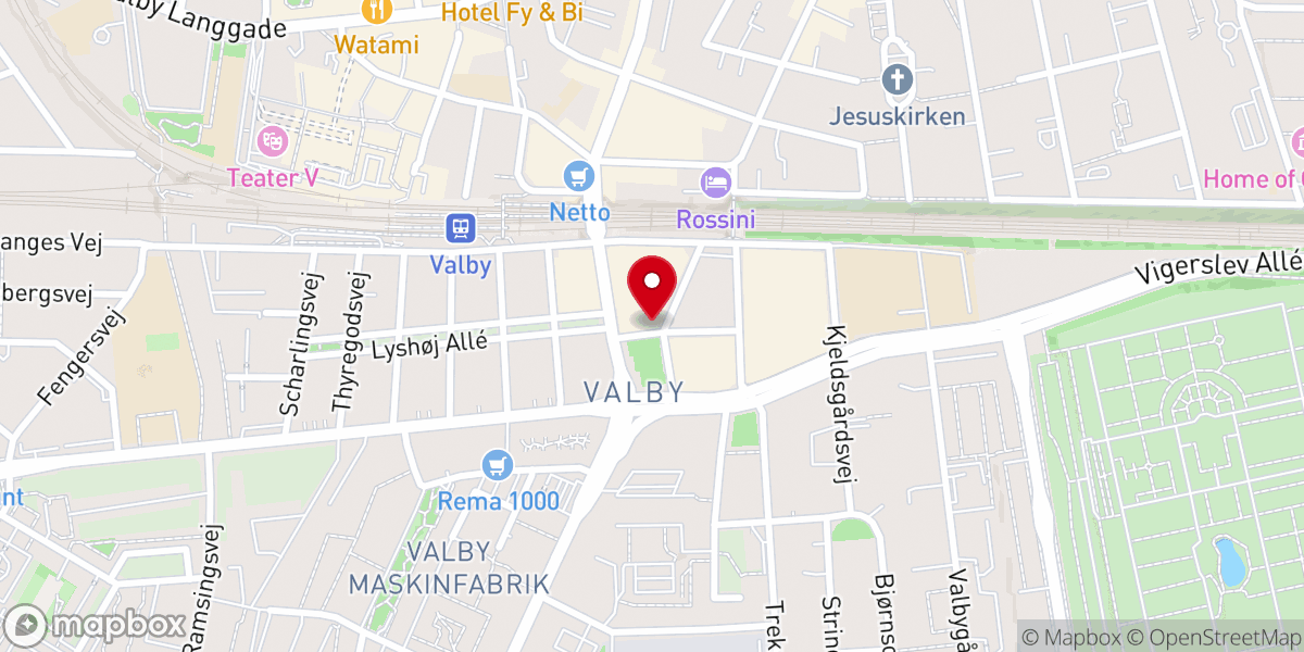 Map showing location of Johannes Døbers Kirke iGenbrugsen