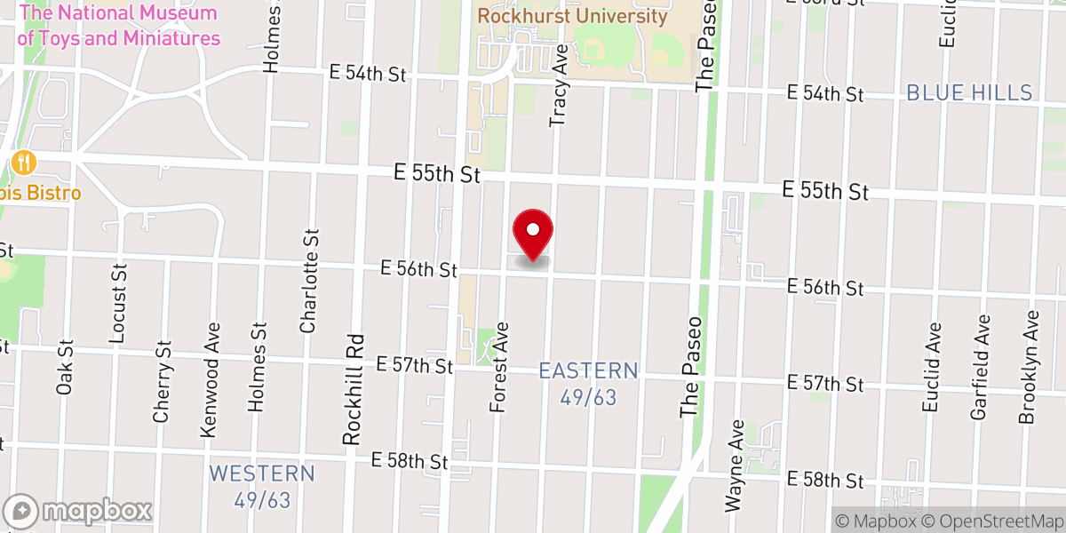 Map showing location of Calvary Chapel Church