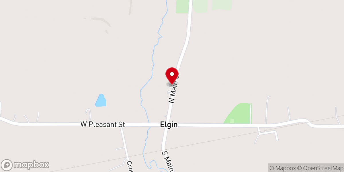 Map showing location of Elgin United Methodist Church