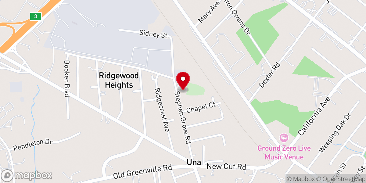 Map showing location of Stephen Grove AME Zion Church