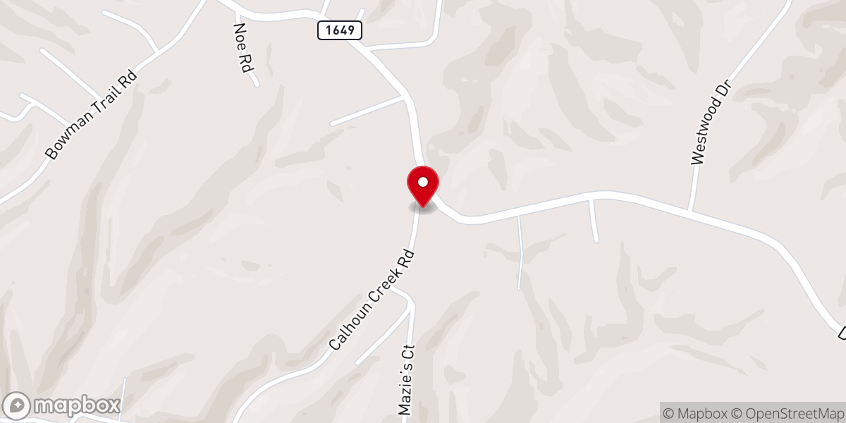 Map showing location of Dry Ridge Church