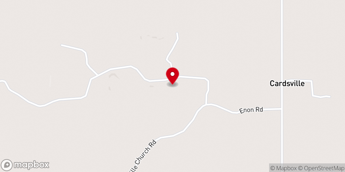Map showing location of Enon Primitive Baptist Church