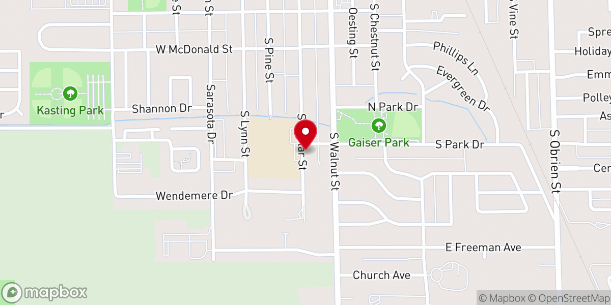 Map showing location of Christ Covenant Church