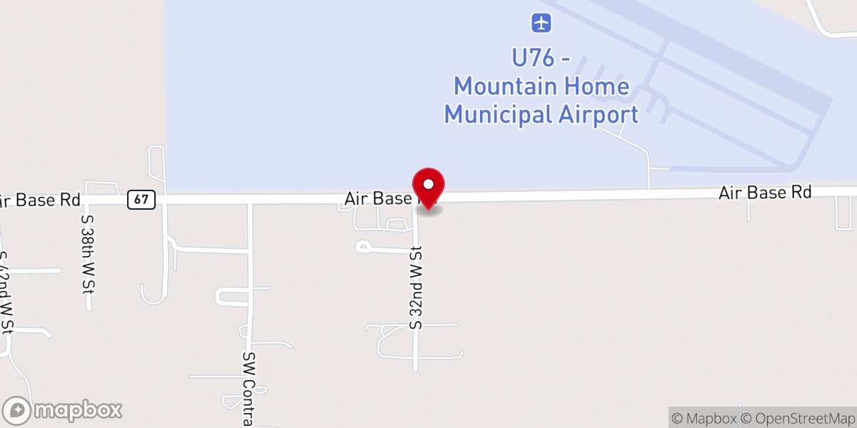 Map showing location of Mtn Home Church- Liberty Christian Fellowship