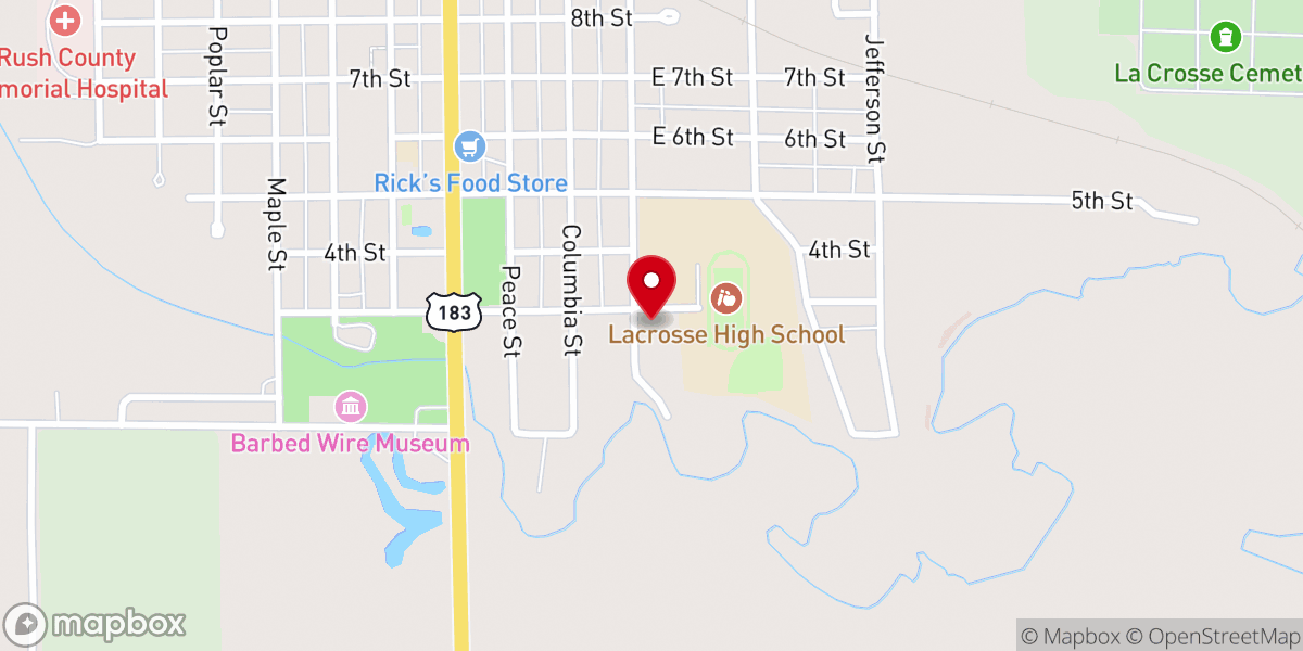 Map showing location of La Crosse United Methodist Church