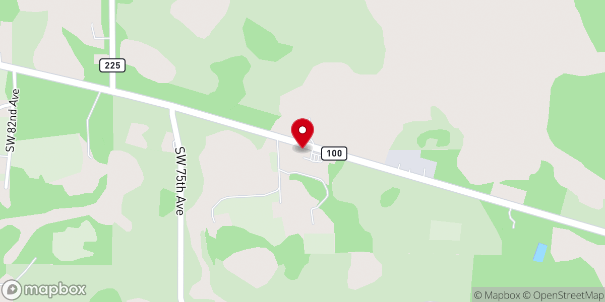 Map showing location of Pine Level Baptist Church