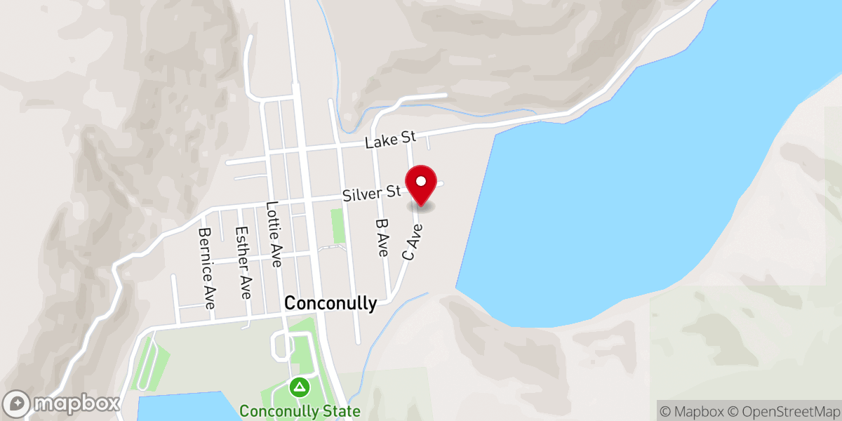 Map showing location of Conconully Bible Camp