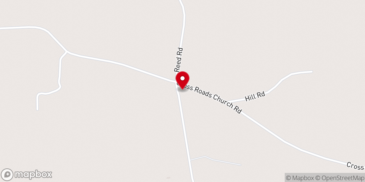Map showing location of Crossroads Church