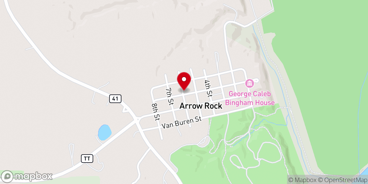 Map showing location of Arrow Rock Federated Church