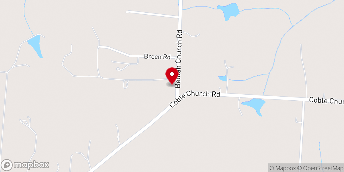 Map showing location of Beulah United Church of Christ