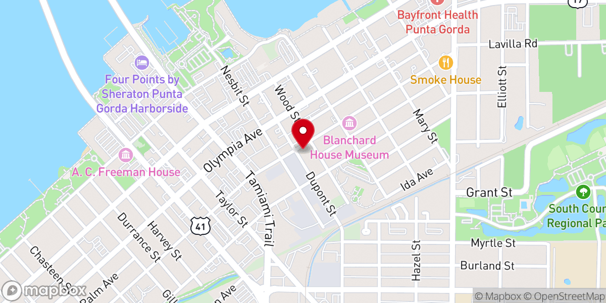 Map showing location of St Mark Baptist Church