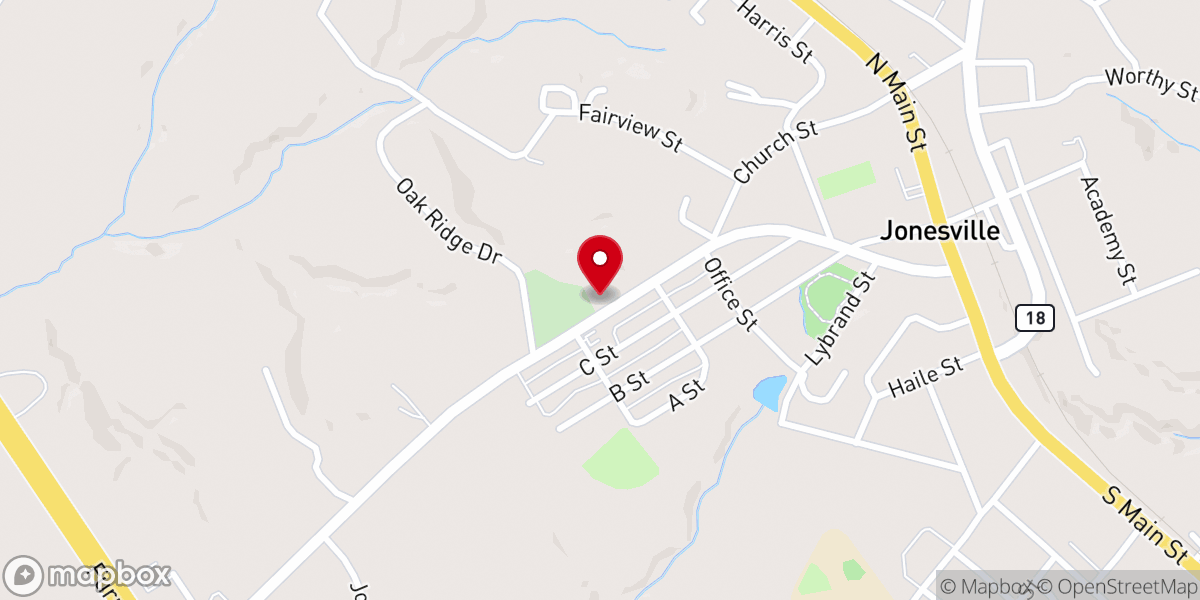 Map showing location of Bethany Baptist Church