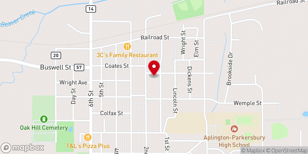 Map showing location of Cornerstone Christian Childcare Center