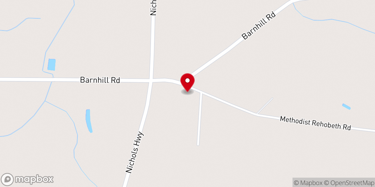 Map showing location of Rehoboth-Zoan Methodist Church