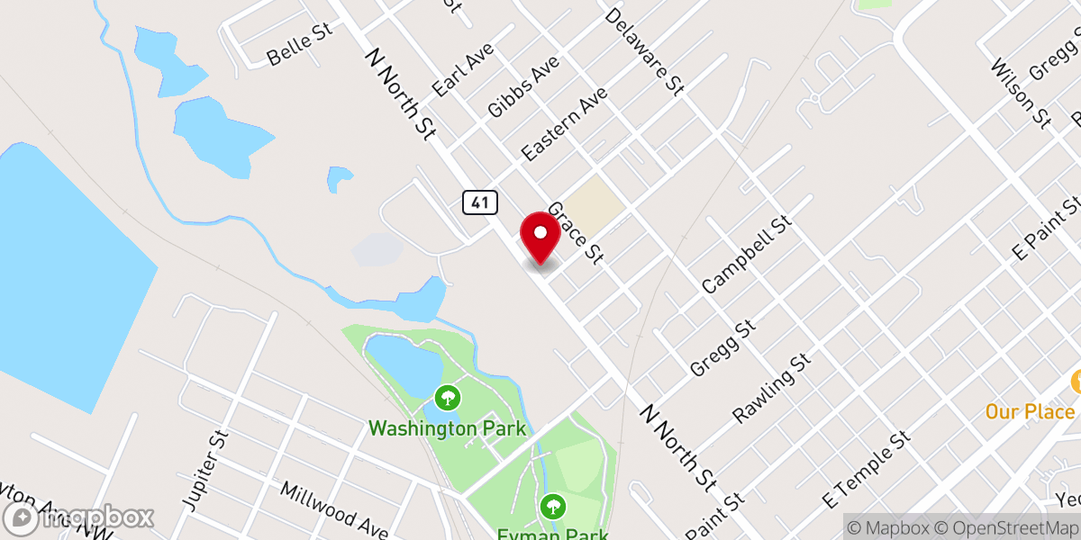 Map showing location of Pilgrim Holiness Church