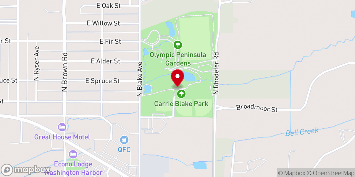 Map showing location of Carrie Blake Park