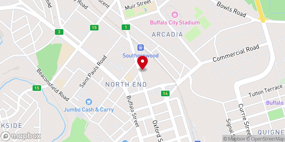 Map showing location of Trinity Methodist Church