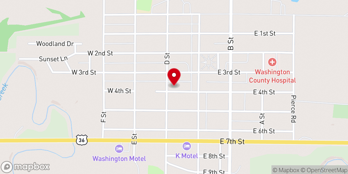 Map showing location of Trinity Lutheran Church
