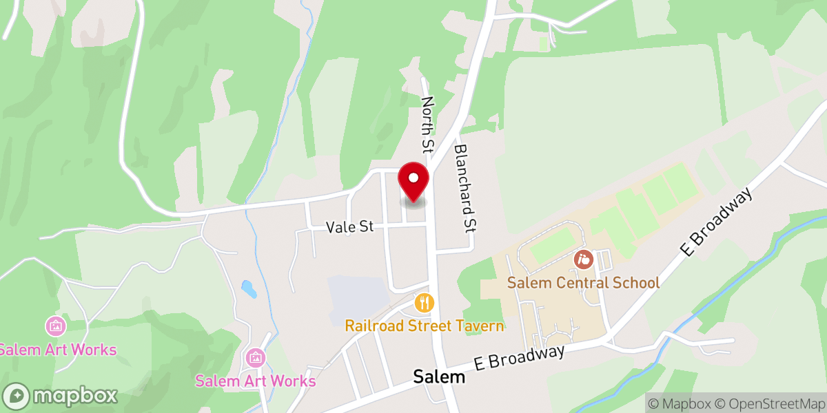 Map showing location of Holy Cross Catholic Church
