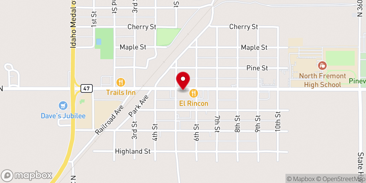 Map showing location of Ashton, Idaho Chamber of Commerce