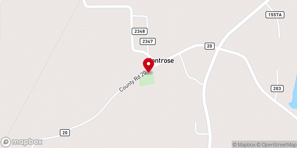 Map showing location of Montrose Presbyterian Church
