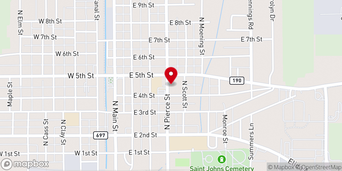 Map showing location of St Peter Lutheran Church