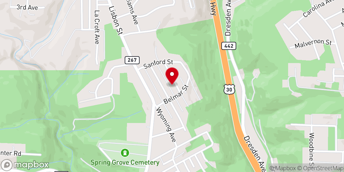 Map showing location of Pleasant Heights Baptist Church