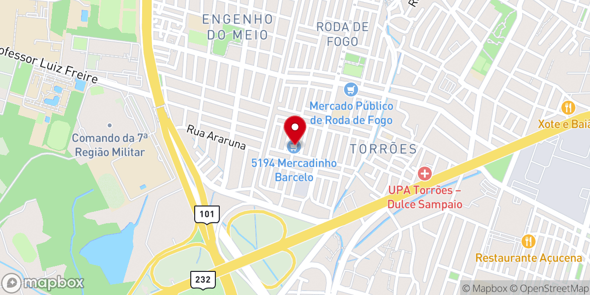 Map showing location of Igreja Pentecostal Deus é Amor - Roda de Fogo