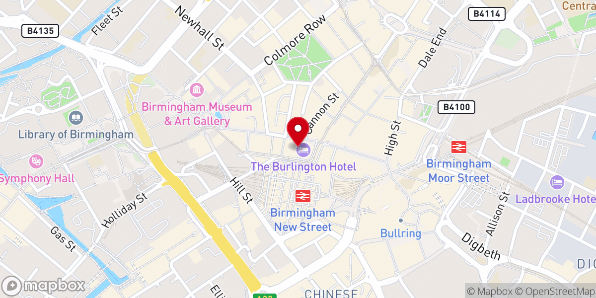 Map showing location of Harvesters Birmingham Church
