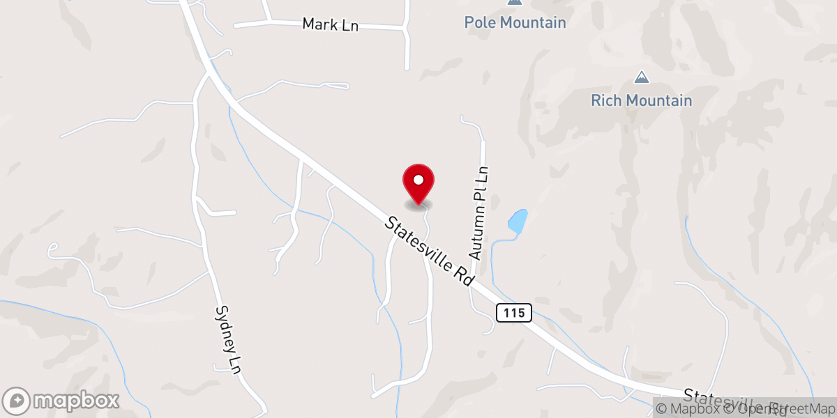 Map showing location of Cherry Grove Baptist Church