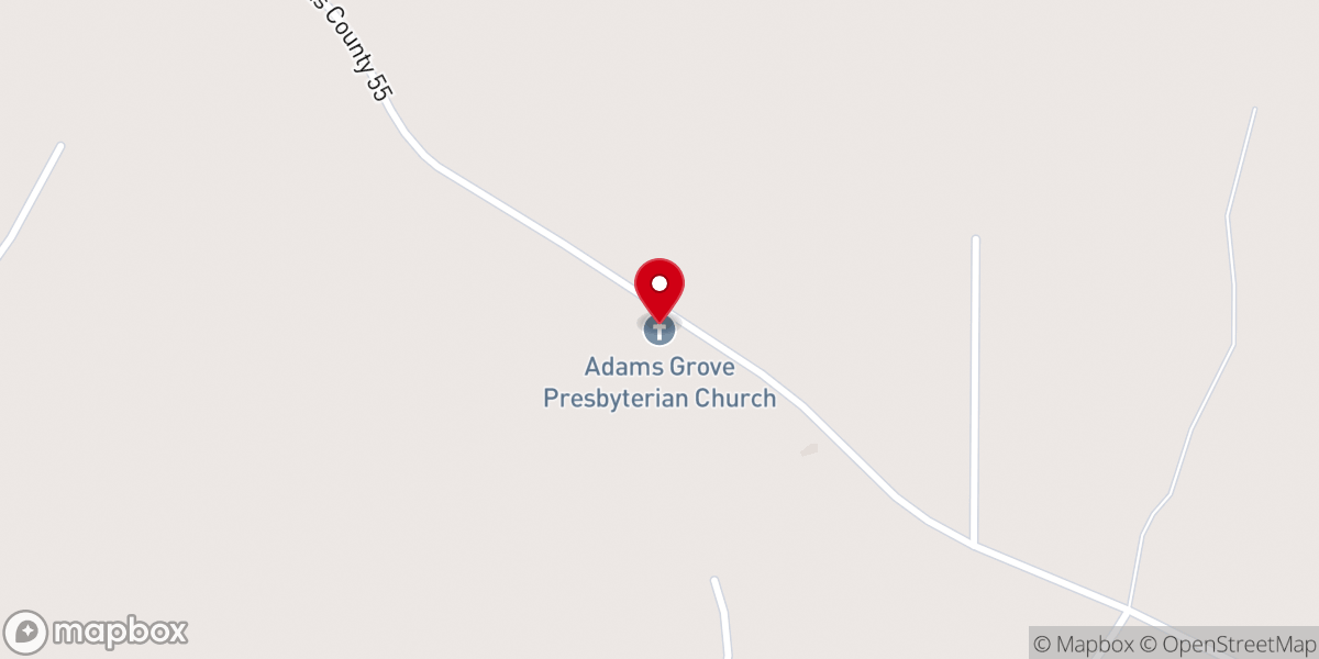 Map showing location of Adams Grove Presbyterian Church