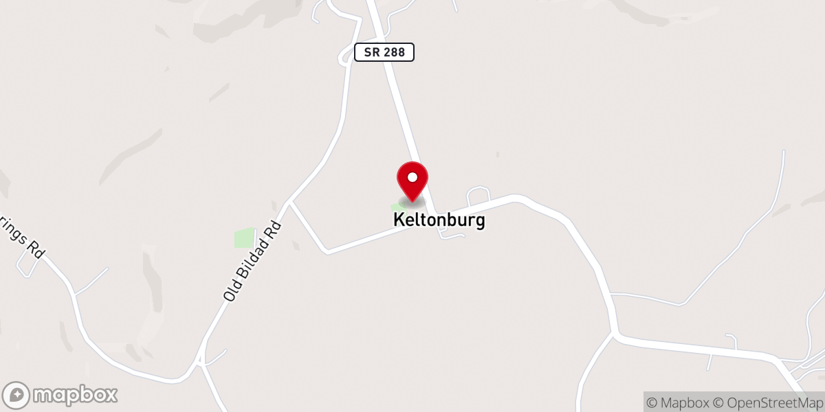 Map showing location of Keltonburg United Methodist Church