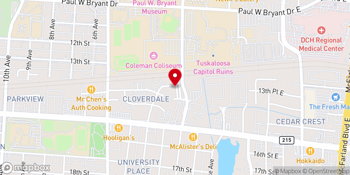 Map showing location of Kingdom Purpose Church - Tuscaloosa