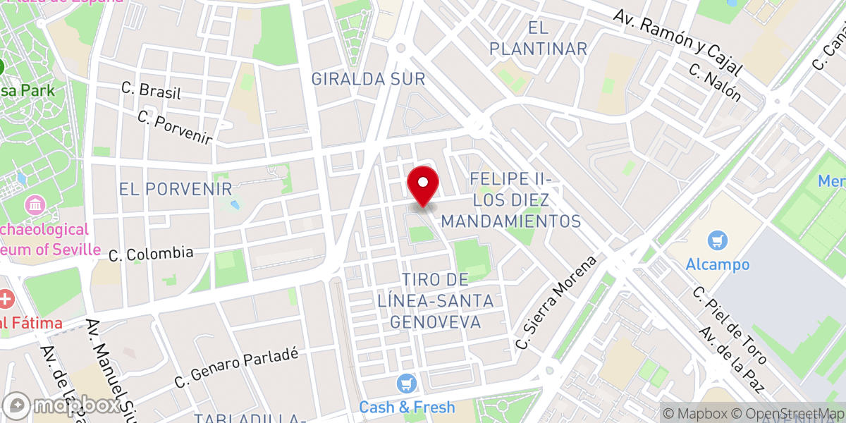Map showing location of IGLESIA DEL NAZARENO DE SEVILLA LA PUERTA