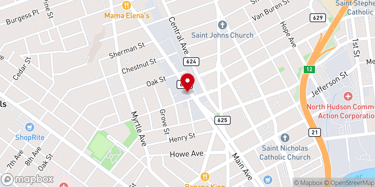 Map showing location of Living Water Pentecostal Church